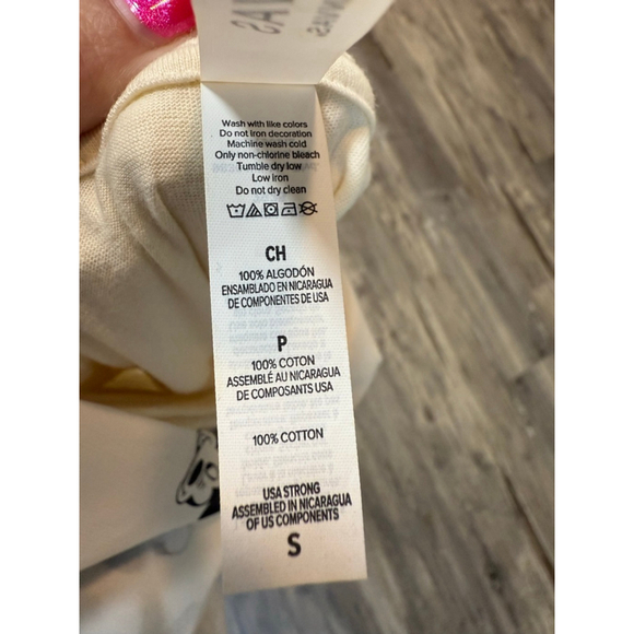 Women's Cream Minnie Mouse 'Let's Go Girls' Short Sleeve Tee S - Picture 5 of 5